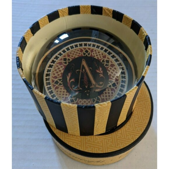 Vintage Punch Studio Crystal Paperweight A Monogrammed 3.5" Made In France - Picture 3 of 8